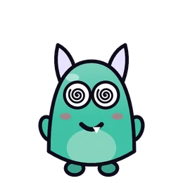 Spiral eyes on Gnatz, a monster part in Beasties