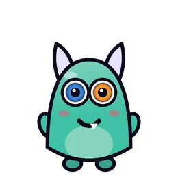 Two-tone eyes on Gnatz, a monster part in Beasties